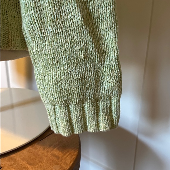 LOFT Women's Bright Green Knit Cardigan - Picture 3 of 10